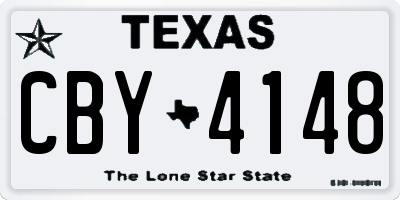 TX license plate CBY4148