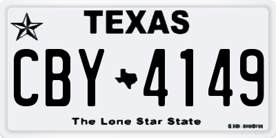 TX license plate CBY4149