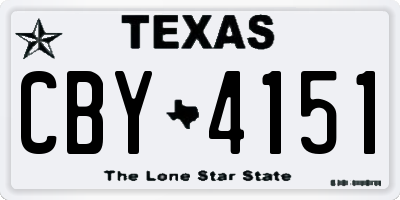 TX license plate CBY4151