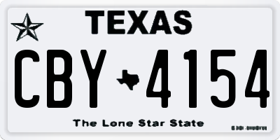 TX license plate CBY4154