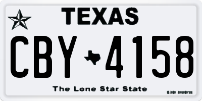 TX license plate CBY4158