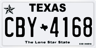 TX license plate CBY4168