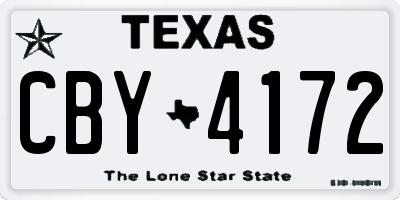 TX license plate CBY4172