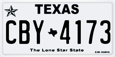 TX license plate CBY4173