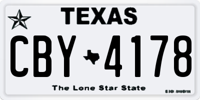 TX license plate CBY4178