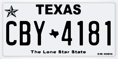 TX license plate CBY4181