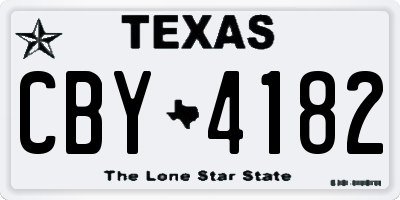 TX license plate CBY4182