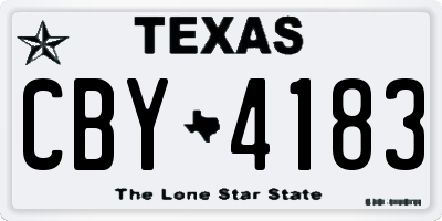 TX license plate CBY4183