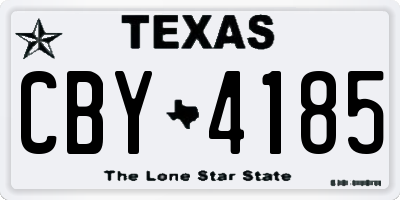 TX license plate CBY4185
