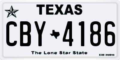 TX license plate CBY4186