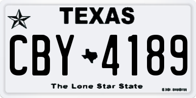 TX license plate CBY4189