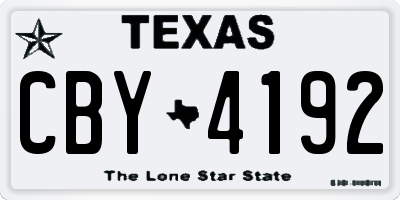 TX license plate CBY4192