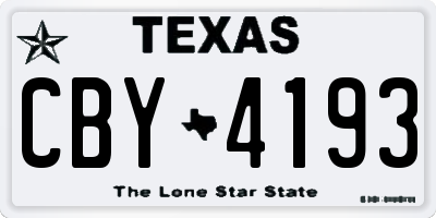 TX license plate CBY4193