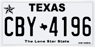 TX license plate CBY4196