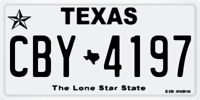 TX license plate CBY4197