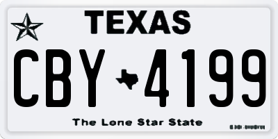 TX license plate CBY4199