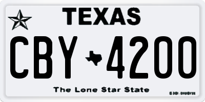 TX license plate CBY4200