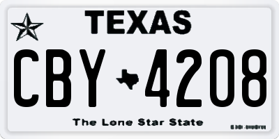 TX license plate CBY4208