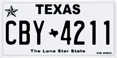 TX license plate CBY4211