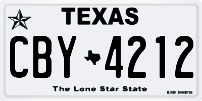 TX license plate CBY4212