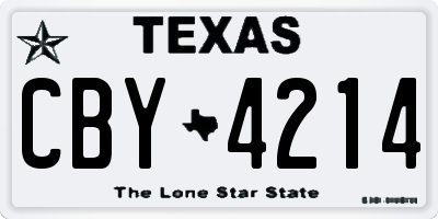 TX license plate CBY4214