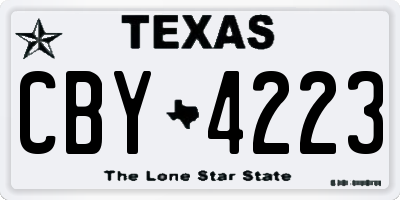 TX license plate CBY4223