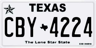 TX license plate CBY4224