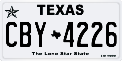 TX license plate CBY4226