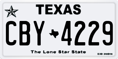 TX license plate CBY4229