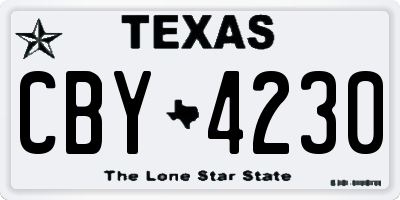 TX license plate CBY4230