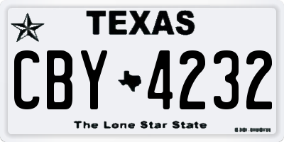 TX license plate CBY4232