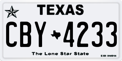 TX license plate CBY4233