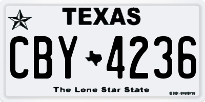 TX license plate CBY4236
