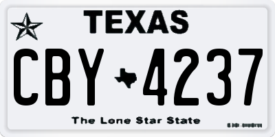 TX license plate CBY4237