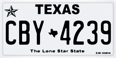 TX license plate CBY4239