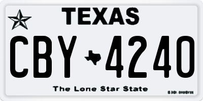 TX license plate CBY4240
