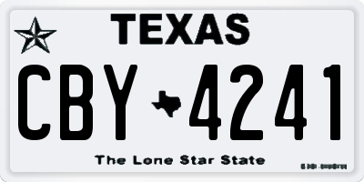 TX license plate CBY4241