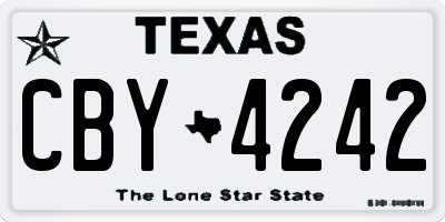TX license plate CBY4242