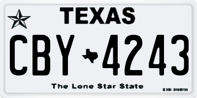 TX license plate CBY4243