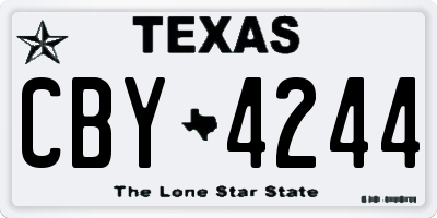 TX license plate CBY4244