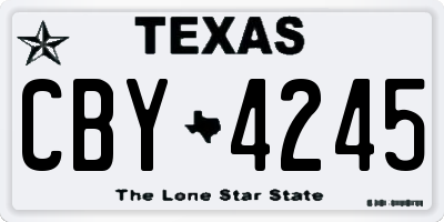 TX license plate CBY4245