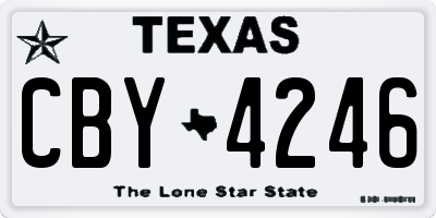 TX license plate CBY4246