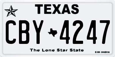 TX license plate CBY4247