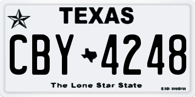 TX license plate CBY4248