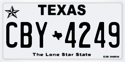 TX license plate CBY4249