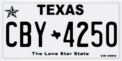 TX license plate CBY4250
