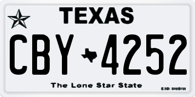 TX license plate CBY4252