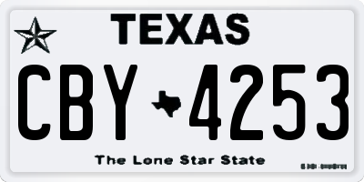 TX license plate CBY4253