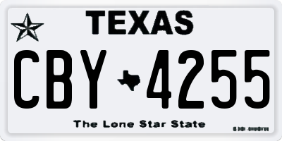 TX license plate CBY4255