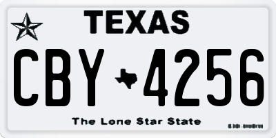 TX license plate CBY4256